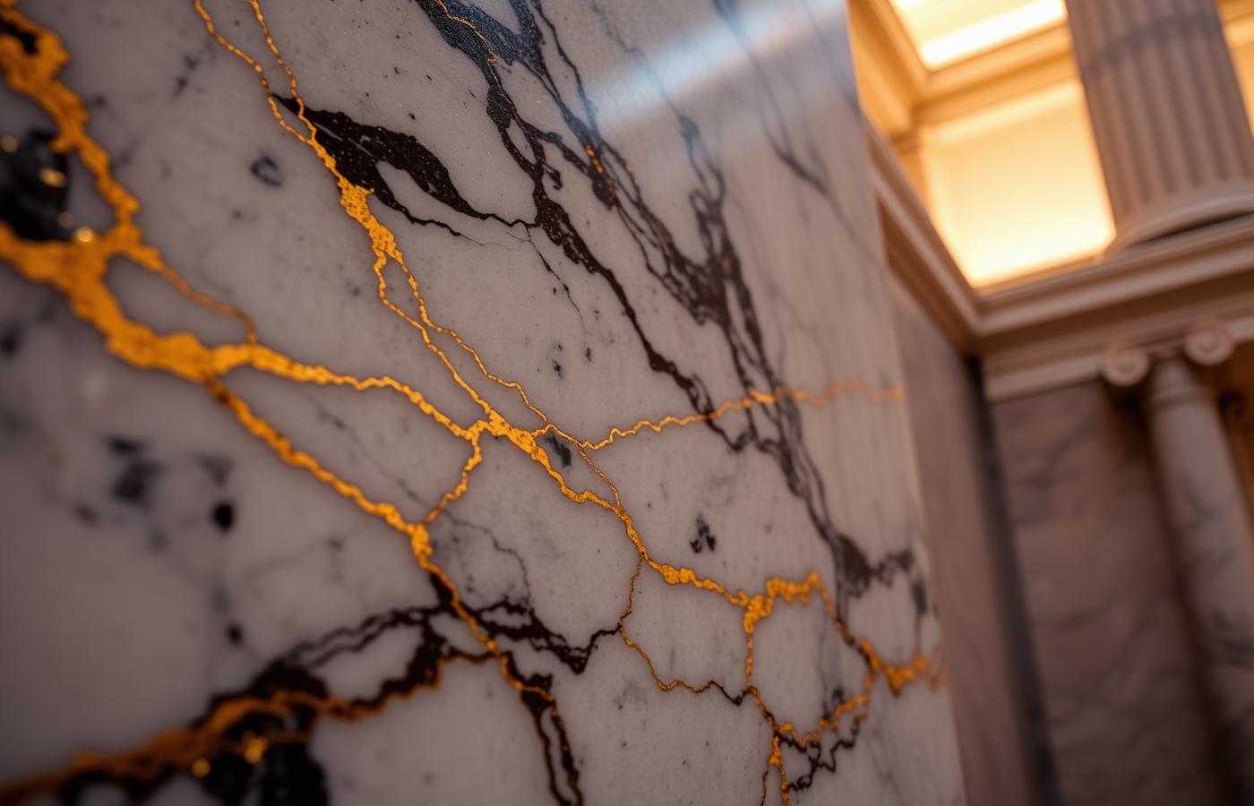 Marble and gold detail symbolizing institutional governance